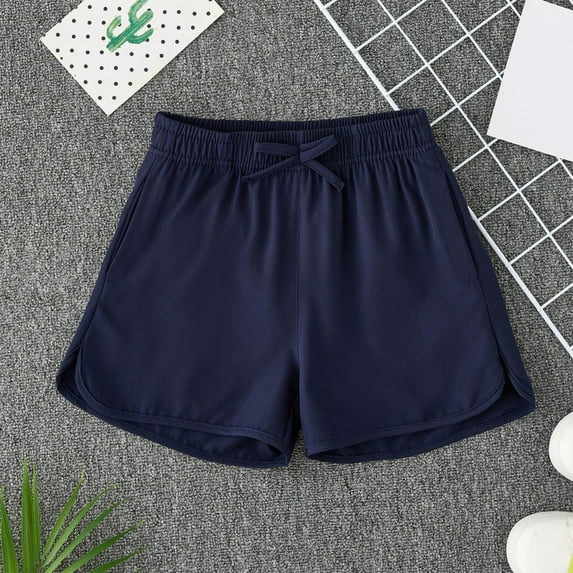 Girls Summer Shorts 2025 Elastic Waist Workout Running Lightweight Shorts Kids Summer Quick Dry Breathable Pants