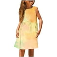 thumbnail image 1 of Girls' Summer Sleeveless A Line Gradient Dress - Breathable Fabric, Round Neck, Casual Kids' Beach Dress, 1 of 4