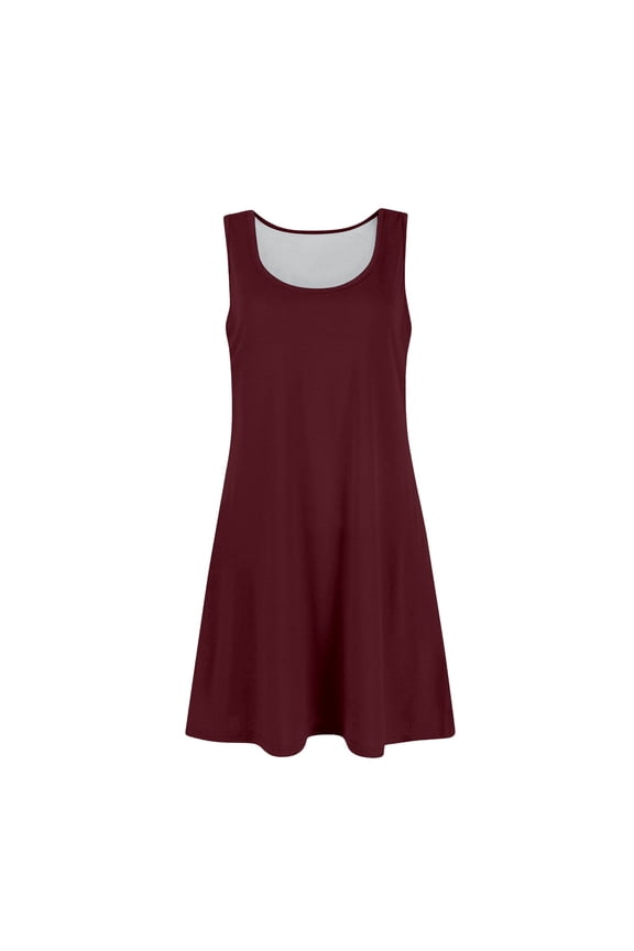 Girls' Summer Sleeveless Round Neck Dress, Floral Print & A-Line Cut, Lightweight Knee-Length with Pockets for Casual Outings