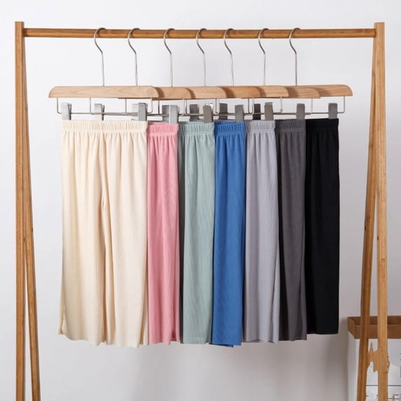 Girls Summer Solid Color Elastic Loose Casual Straight Pants Thin