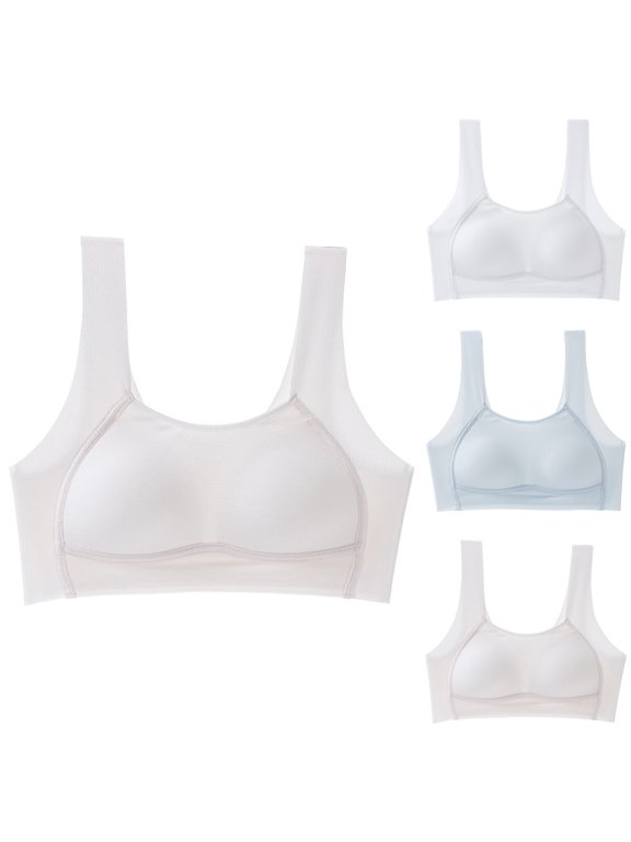 Girls Summer Sports Bra for Tween Teens, Lightweight Seamless Training Bralette, Breathable Wireless Puberty Bra
