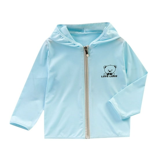 Girls Summer Sun Hoodie UV Protection Zip-Up Cooling Jacket Long Sleeve Ice-Silk Lightweight Hooded Shirts 10 Y