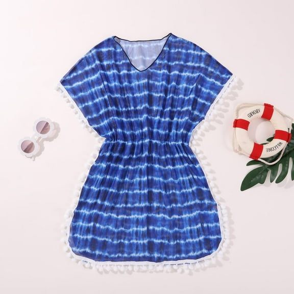 Girls Summer Swimsuits Cover-ups, 7-14 Teen Girl Beach Bikini Coverup Swimwear Wraps, Size 7-14 Years