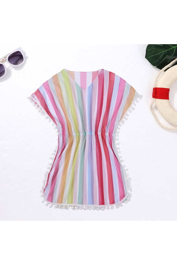 Girls Summer Swimsuits Cover-ups, 7-14 Teen Girl Beach Bikini Coverup Swimwear Wraps, Size 7-14 Years