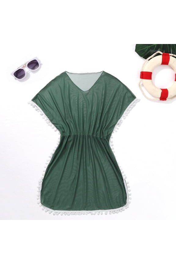 Girls Summer Swimsuits Cover-ups, 7-14 Teen Girl Beach Bikini Coverup Swimwear Wraps, Size 7-14 Years