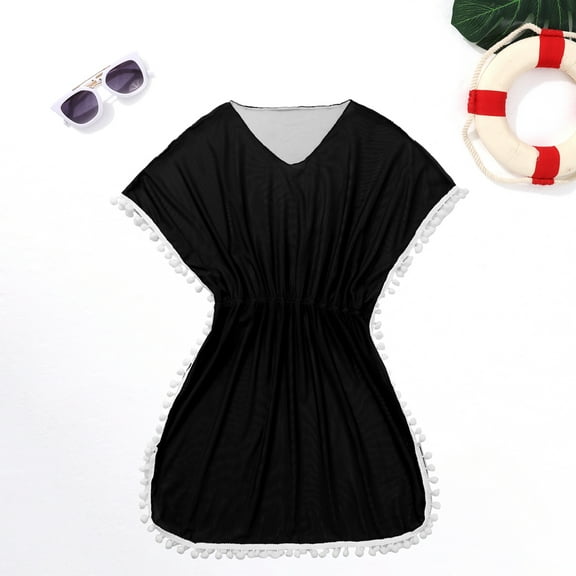 Girls Summer Swimsuits Cover-ups, 7-14 Teen Girl Beach Bikini Coverup Swimwear Wraps, Size 7-14 Years