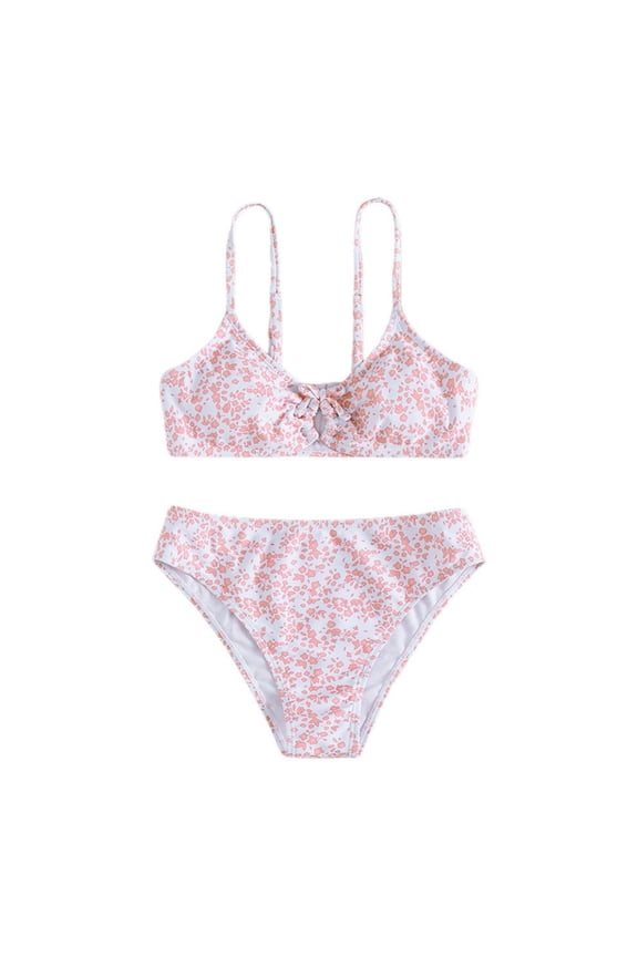 Girls Summer Swimwear AKAFMK Girls' Tankini Sets,Girls Two Piece Bathing Suits,Girl's Floral Print Bikini Swimsuit 8-14 Years