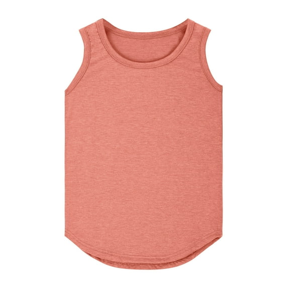 Girls Summer Tank Top Crewneck Sleeveless Tee Casual Dancewear Loose Fit Soft Comfortable Kids Youth Basic Top Tween Kids Summer Soft Comfy Cute Teen Basic Tees