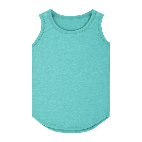 Girls Summer Tank Top Crewneck Sleeveless Tee Casual Dancewear Loose Fit Soft Comfortable Kids Youth Basic Top Tween Kids Summer Soft Comfy Cute Teen Basic Tees