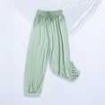 thumbnail image 1 of Girls Summer Thin Ice Silk Harem Pants Loose Elastic Waist Comfy Kids Casual Beach Trousers for 2-13 Years, 1 of 5