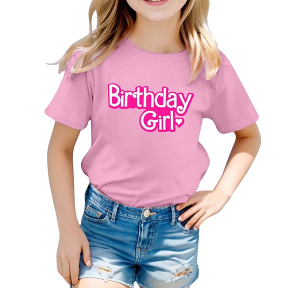 Girls Summer Tops Size 7/8 Crewneck Printed Short Sleeve Blouse Tops Loose Back To School Clothes Girls Festival Summer Blouse for Girls