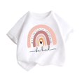 thumbnail image 1 of Girls Summer Tops Size 7/8 Loose Fit Graphic Tees Short Sleeve Cotton Rainbow Cute Blouses Casual Going Out Outfits, White, 12 Years, 1 of 7
