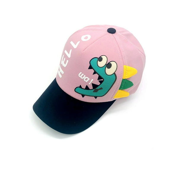 Girls Sun Hat Cartoon Dinosaur Letter Print Baseball Cap for Kids Boys and Girls Korean Style Adjustable Sun Hat Upf50+ Sun Hat for Baby Pink 2 Years-8 Years