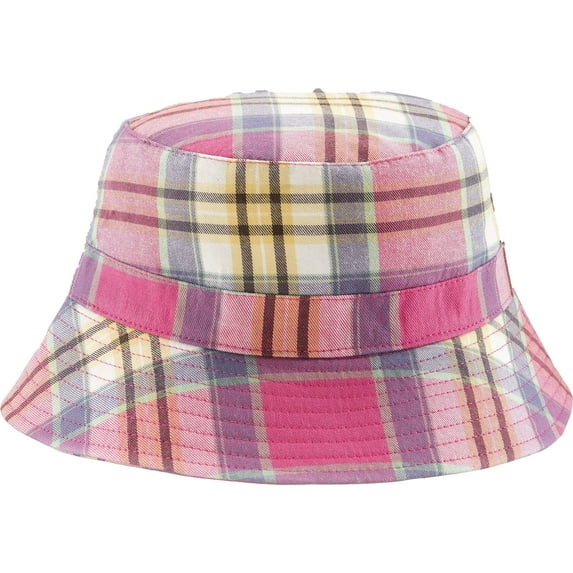 Girls Sun Hats with UPF 50+ Protection with Bow - Large - Pink Check