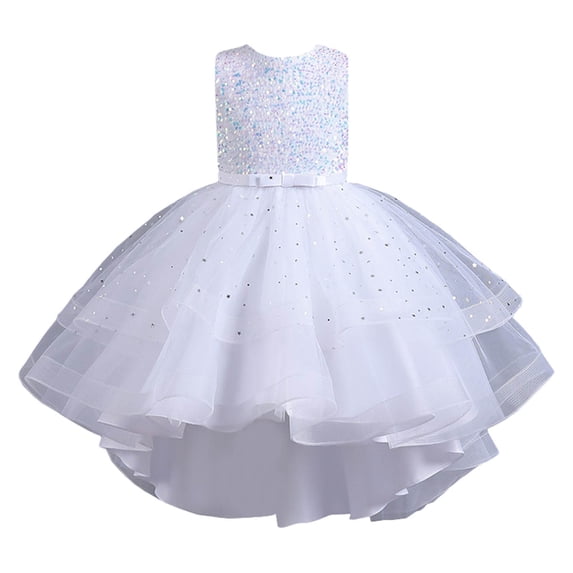 Girls Sundress Flower Pageant Elegant Lace Baptism Wedding Gown Partyes Girls Party Dress Size 4-5T