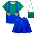 thumbnail image 1 of Girls Super Brother Costume Short Sleeve T-Shirt+Dress Set Halloween Outfits, 1 of 6