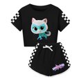 thumbnail image 1 of Girls Super Kitties 2-Piece Clothing Set – Cute Cropped T-Shirt and Shorts – Kids Casual Summer Wear, 1 of 4
