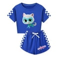 thumbnail image 1 of Girls Super Kitties 2-Piece Clothing Set – Cute Cropped T-Shirt and Shorts – Kids Casual Summer Wear, 1 of 4