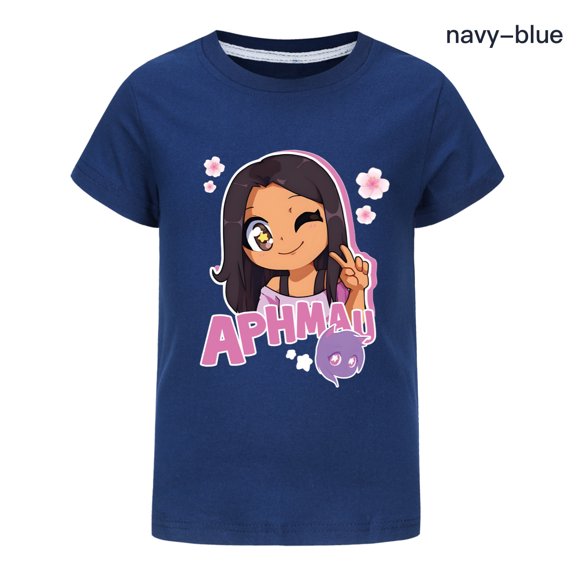 Girls Super Soft Short Sleeve T-Shirts Cute Anime Aphmaus Print Summer Tops Tees Graphic Blouse Birthday Gifts
