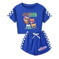 thumbnail image 1 of Girls SuperKitties Crop Top Set – Kids Lightweight 2-Piece Summer Outfit with Shorts, 1 of 4