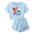 thumbnail image 1 of Girls SuperKitties Summer Set – 2-Piece Outfit with Cropped Shirt and Shorts for Children, 1 of 4
