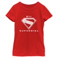thumbnail image 1 of Girls Supergirl Official Shield White Logo T Shirt, 1 of 5