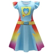 Girls Cartoon Cat Cosplay Costume Short Sleeve Halloween Outfits