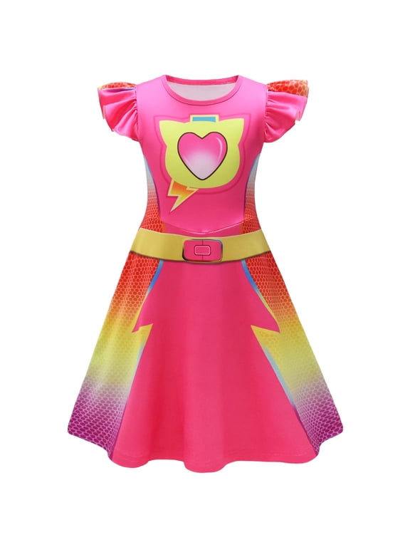 Girls Cartoon Cat Cosplay Costume Short Sleeve Halloween Outfits