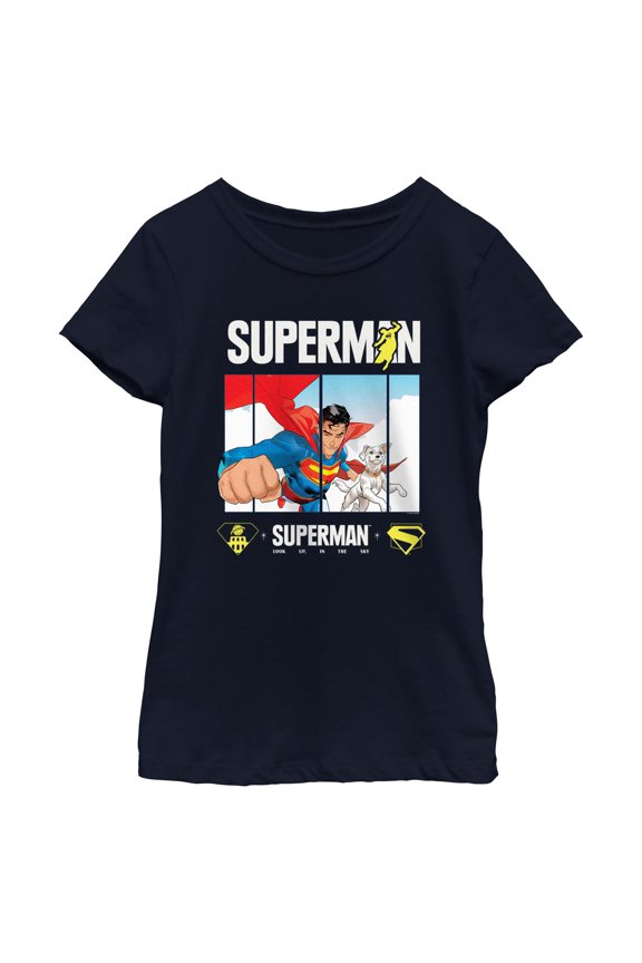 Girls Superman Best Friends Panel T Shirt
