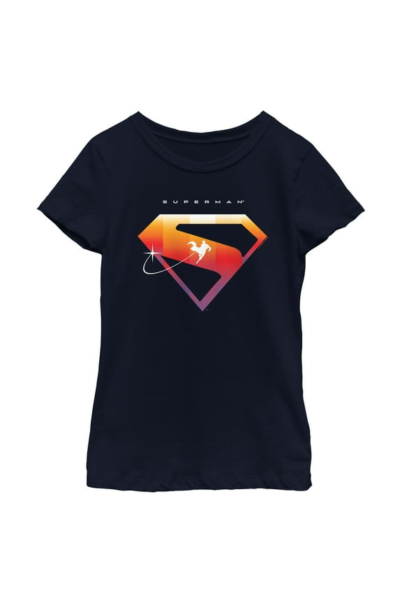 Girls Superman Colorful Logo T Shirt