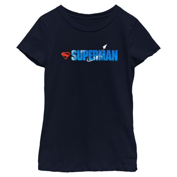 Girls Superman Fly Logo T Shirt