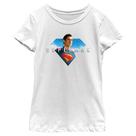 Girls Superman Hero Portrait T Shirt