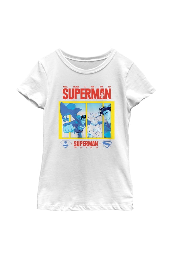 Girls Superman Look Up in the Sky Friends T Shirt