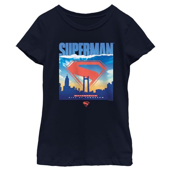 Girls Superman Metropolis View T Shirt