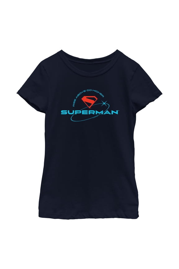 Girls Superman Rise Above Go Higher T Shirt