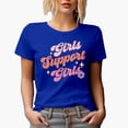 thumbnail image 1 of Girls Support Girls, Retro Women Empowerment Gift, Royal Blue T-Shirt, 3XL, 1 of 5
