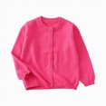 thumbnail image 1 of Girls Sweater Cardigan Comfortable Soft Warm Knitted Toddler Kids Cardigan Sweater 6-12 Months 12-24 Months 2T 3T 4T 5T 6T 7T 8T Children Hot Pink,7-8 Years, 1 of 6