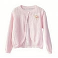 thumbnail image 1 of Girls Sweater Cardigan Toddler Kid Soft Cotton Knit Button Up Bolero Shrugs Long Sleeve Fall Spring Outfits (12 Years, Pink), 1 of 3
