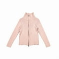 thumbnail image 1 of Girls Sweater Cardigan Uniform Zip Up Knit Fall Jackets Kids Ribbed High Neck Sweater Tops Pink, 6 Y, 1 of 2