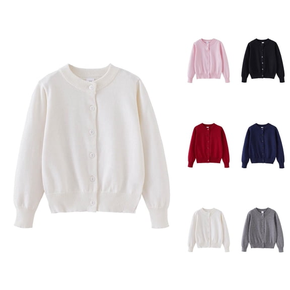 Girls Sweater Fall Clothes for Girls Girls Knitted Cardigan Sweater Outerwear Soft Cozy Long Sleeve Button Front Casual Warm Pullover Top for Toddler Kids