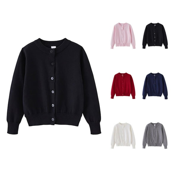 Girls Sweater Fall Clothes for Girls Girls Knitted Cardigan Sweater Outerwear Soft Cozy Long Sleeve Button Front Casual Warm Pullover Top for Toddler Kids