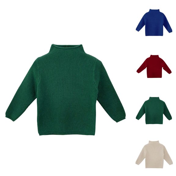 Girls Sweater Girls Fall Outfits Toddler Children Boys Girls Ribbed Half Turtleneck Winter Sweater Base Sweater Solid Color
