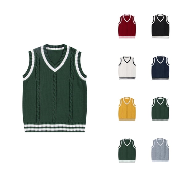 Girls Sweater Girls Fashion Kids Boys Girls V Neck Vest Sweater Sleeveless Warm Knitted Pullover Knitwear Tops