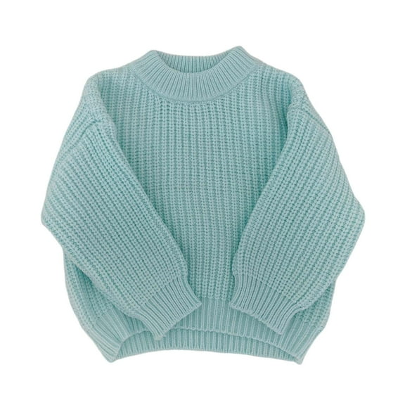 Girls Sweater Girls Knit Sweaters Winter Warm Casual Comfortable Round Neck Cute Girls Sweaters Blue 2 Years-3 Years