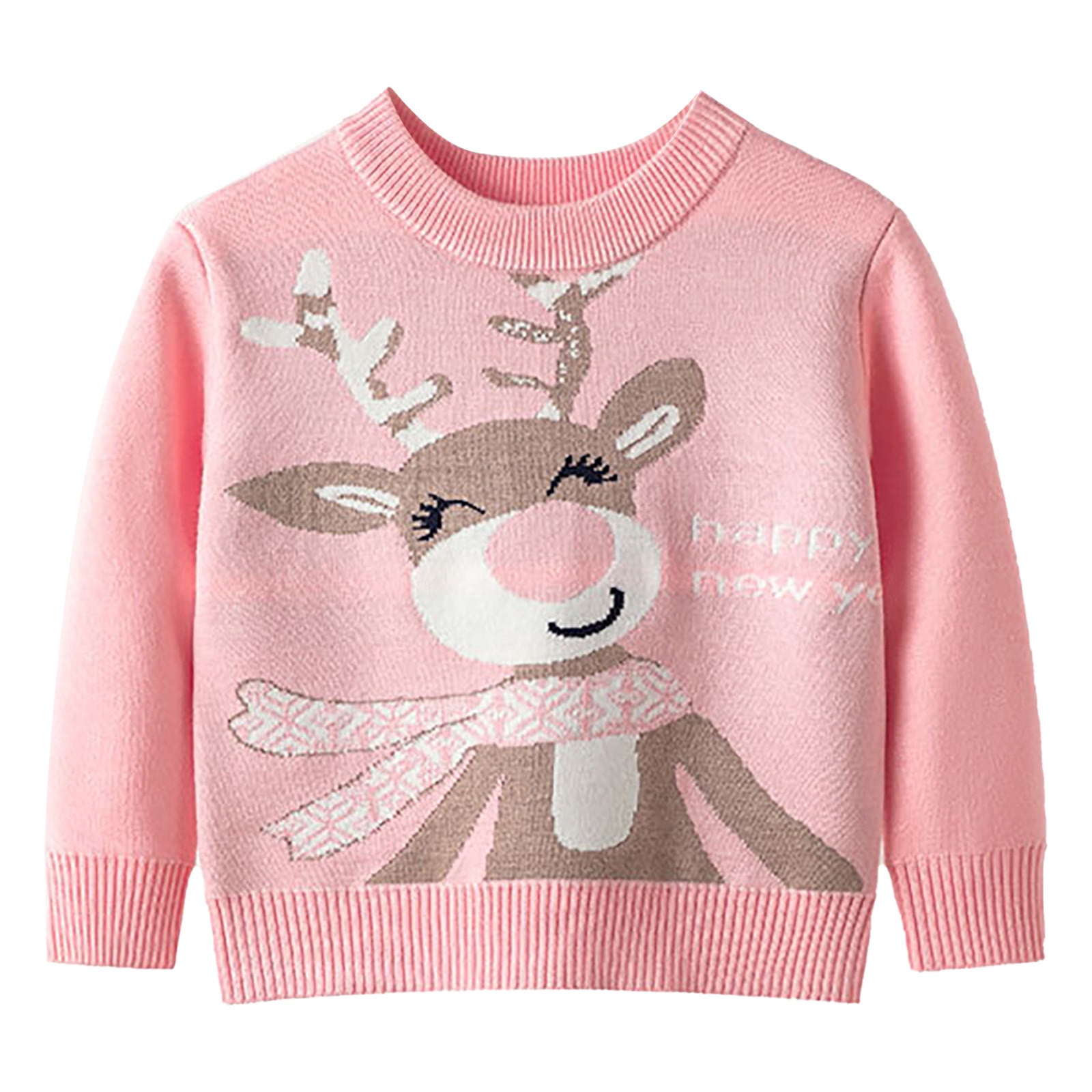 Kids Girls' Sweater Solid Color School Long Sleeve Crewneck Active 4-13 Years Fall Pink main image 1