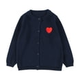 thumbnail image 1 of Girls' Sweater Top Crewneck Cardigan Sweaters Long Sleeve Kid Button Cotton School Uniform Toddler Cropped Cardigan for Dress, 1 of 3