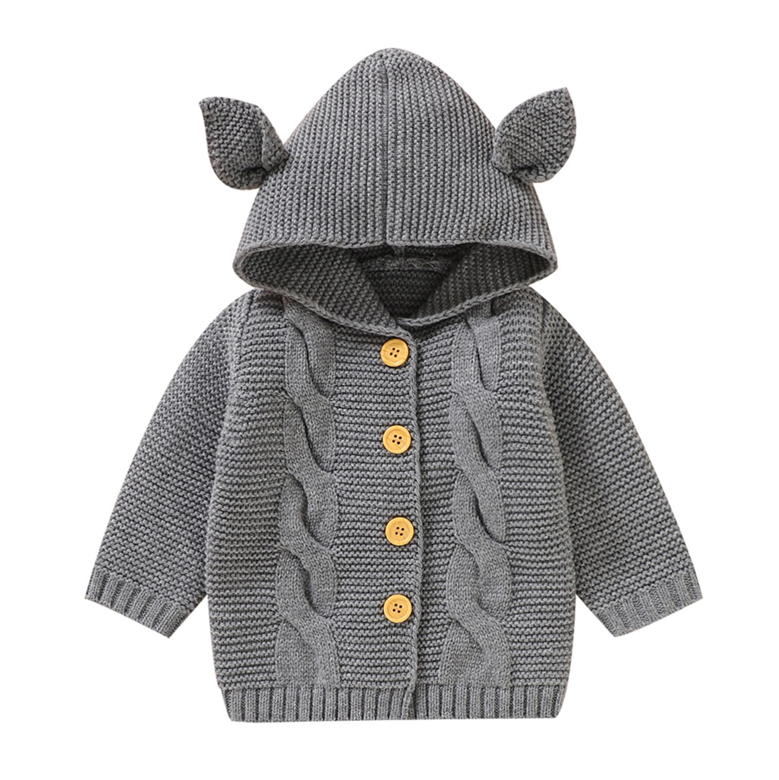 Girls Sweaters Baby Girl Boy Knit Cardigan Sweater Hoodies Warm