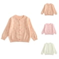 thumbnail image 1 of Girls Sweaters Girls Fall Sweater Girls Sweaters for Every Occasion Stylish Hollow Knit Cardigan for Kids Long Sleeve Pullover Ideal for Daily Wear Age 12M To 2Y, 1 of 5