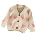 thumbnail image 1 of Girls Sweaters Girls Winter Cute Fruit Prints Sweater Long Sleeve Warm Knitted Pullover Knitwear Tops Coat, 1 of 6