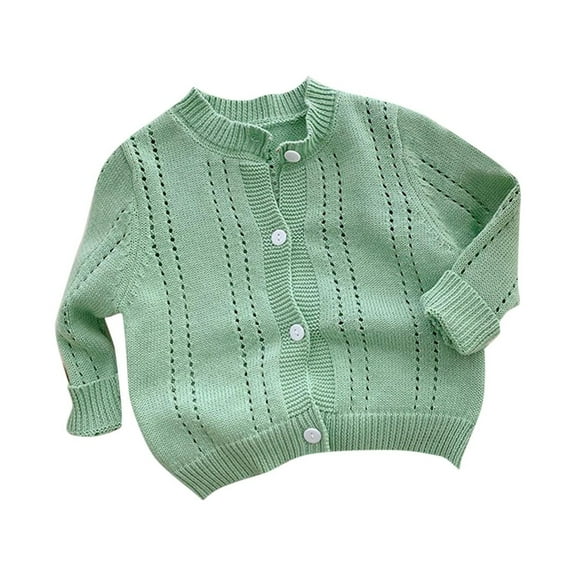 Girls Sweaters,Kids Cardigan Sweater Solid Knit Coat Open Front Jacket for Spring Winter & Playground,Fall Sweaters,Mint Green,1-2 Years